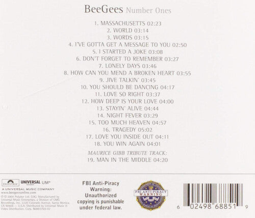 Bee Gees - Number Ones CD (Bonus Track)
